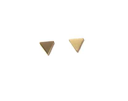 14K Gold Triangle Stud Earrings | Tiny & Small Minimalist Studs