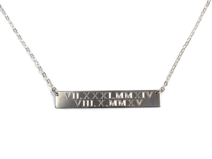 Mega Bar Necklace | Custom Engraved Two-Line Bar Pendant