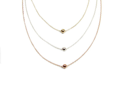 Set of 3 Layering Necklaces | Hammered Bead, Beaded Satellite Chain & Vertical Bar Necklace