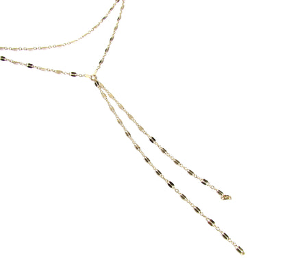 11 Way Wrap Lariat Necklace | Wear 11 ways | Mirrored Shimmer Y Necklace