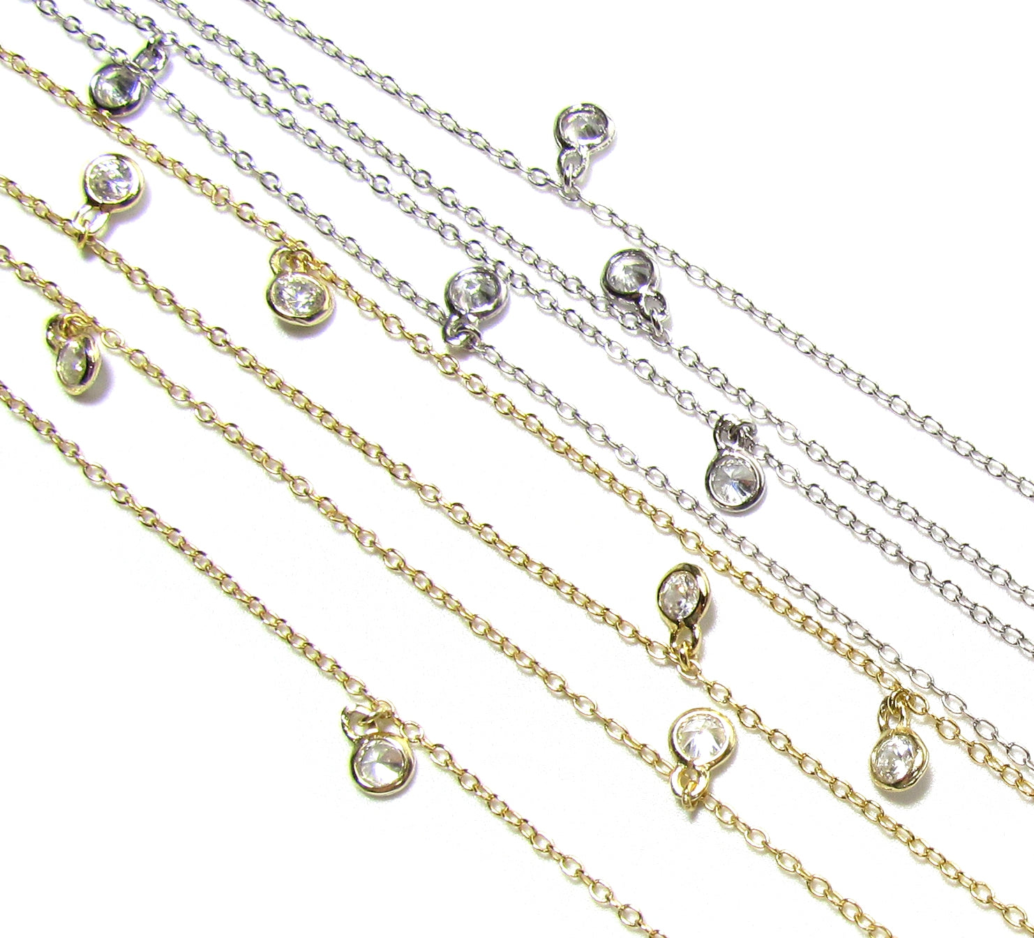 Long Dangling CZ By the Yard Necklace