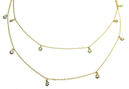 Long Dangling CZ By the Yard Necklace