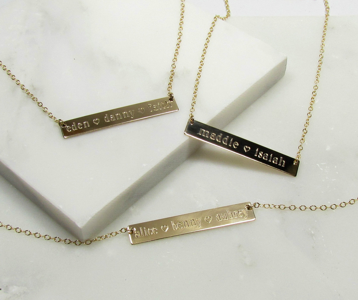 Mega Bar Necklace | Custom Engraved Two-Line Bar Pendant