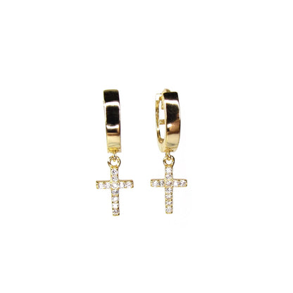 Cross Charm Hoops | Faith-Inspired Hoop Earrings