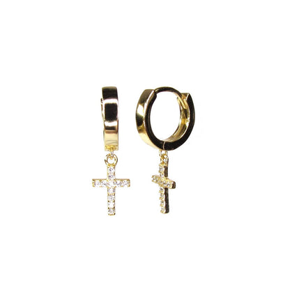 Cross Charm Hoops | Faith-Inspired Hoop Earrings