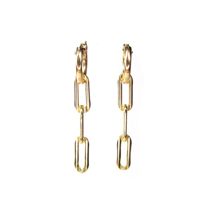 Chunky Chain Hoop Earrings | 14K Gold Filled Statement Hoops