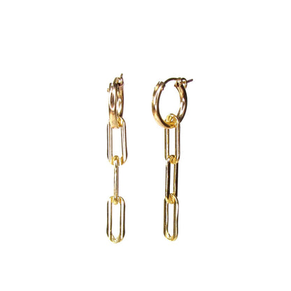 Chunky Chain Hoop Earrings | 14K Gold Filled Statement Hoops