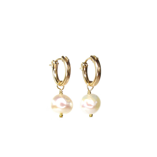 Freshwater Baroque Pearl Hoops | Elegant Statement Earrings