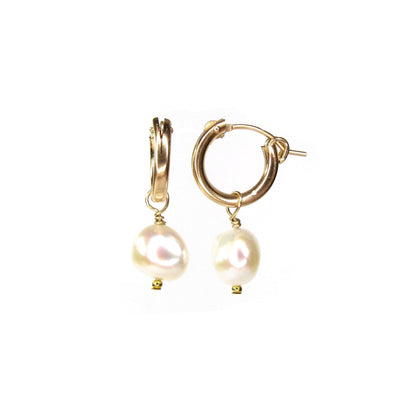 Freshwater Baroque Pearl Hoops | Elegant Statement Earrings