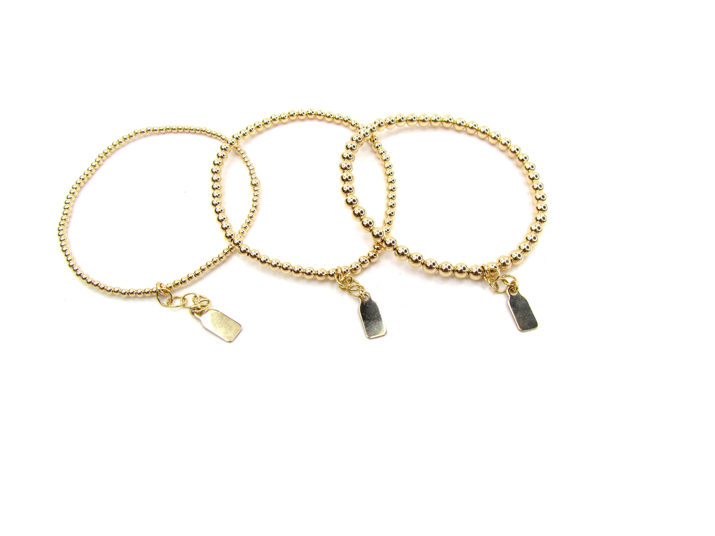 14k Gold Filled Stretch Bead Bracelet | Dainty Everyday Stackable