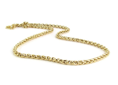 Unisex Wheat Chain Necklace | Chunky Woven Chain