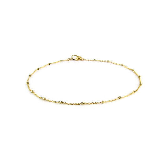 Two Tone Bead Anklet | Gold and Silver Anklet