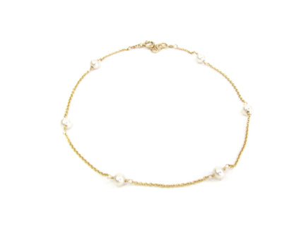 Freshwater Pearl Anklet | Dainty 14K Gold Filled Anklet