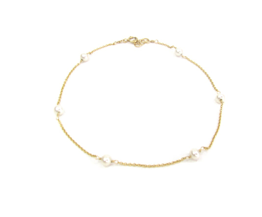 Freshwater Pearl Anklet | Dainty 14K Gold Filled Anklet