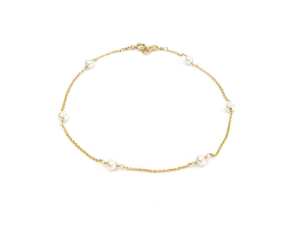 Freshwater Pearl Anklet | Dainty 14K Gold Filled Anklet