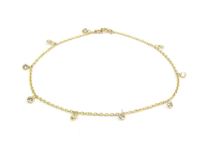 Dangling CZ Shaker Anklet | Dainty Summer Anklet