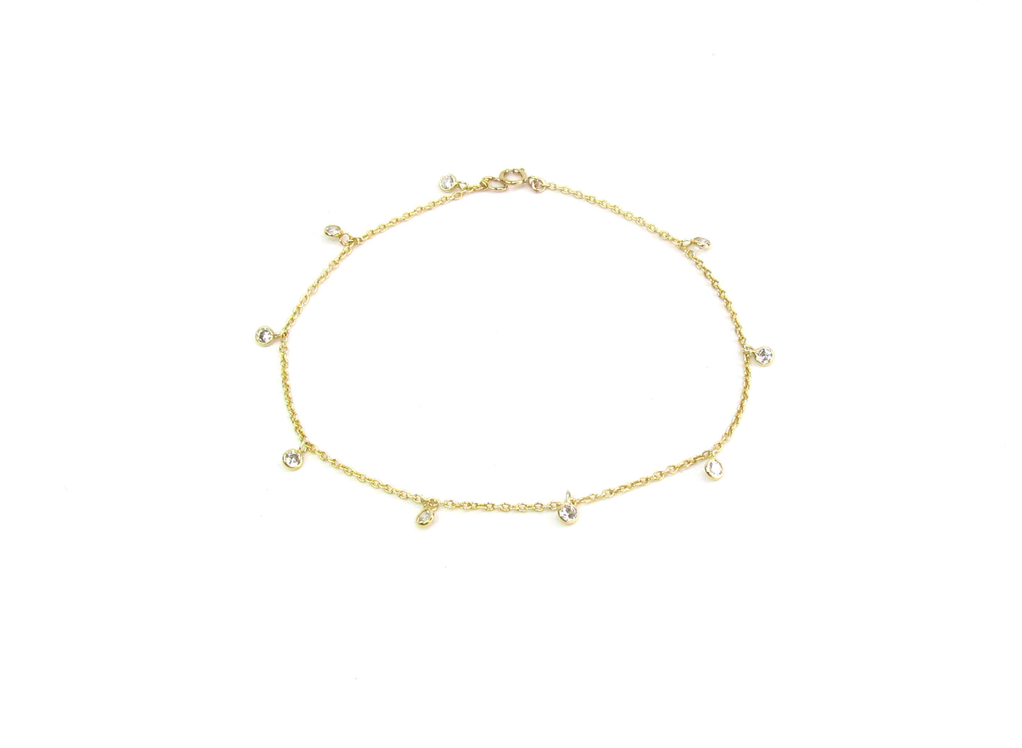 Dangling CZ Shaker Anklet | Dainty Summer Anklet