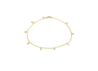 Dangling CZ Shaker Anklet | Dainty Summer Anklet