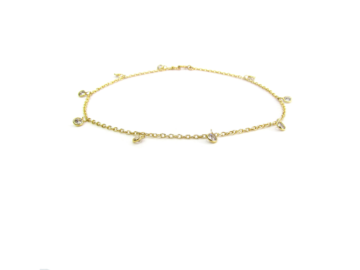 Dangling CZ Shaker Anklet | Dainty Summer Anklet