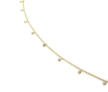 Dangling CZ Shaker Anklet | Dainty Summer Anklet