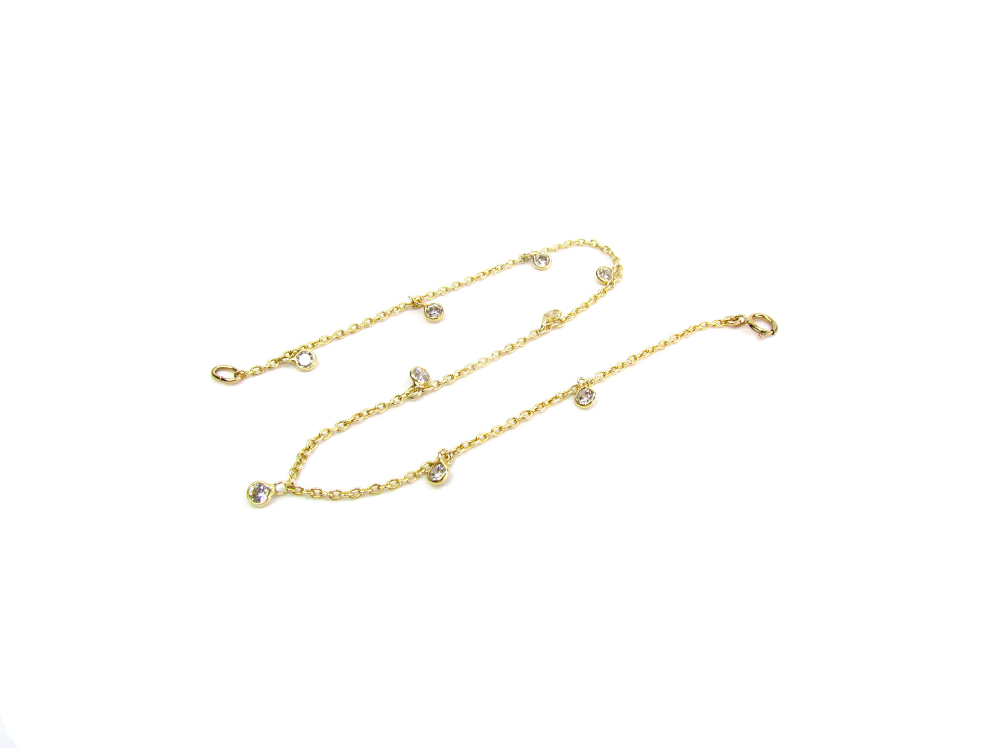 Dangling CZ Shaker Anklet | Dainty Summer Anklet