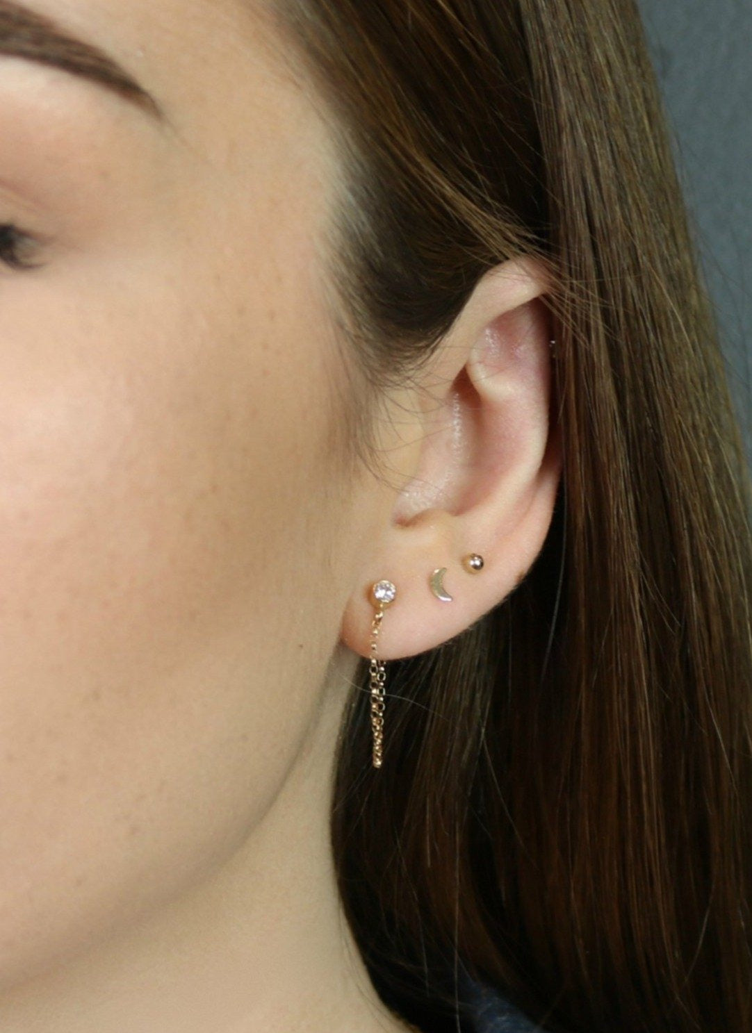 CZ Chain Earrings | Front to Back Earrings