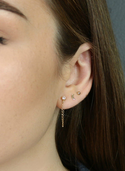 CZ Chain Earrings | Front to Back Earrings