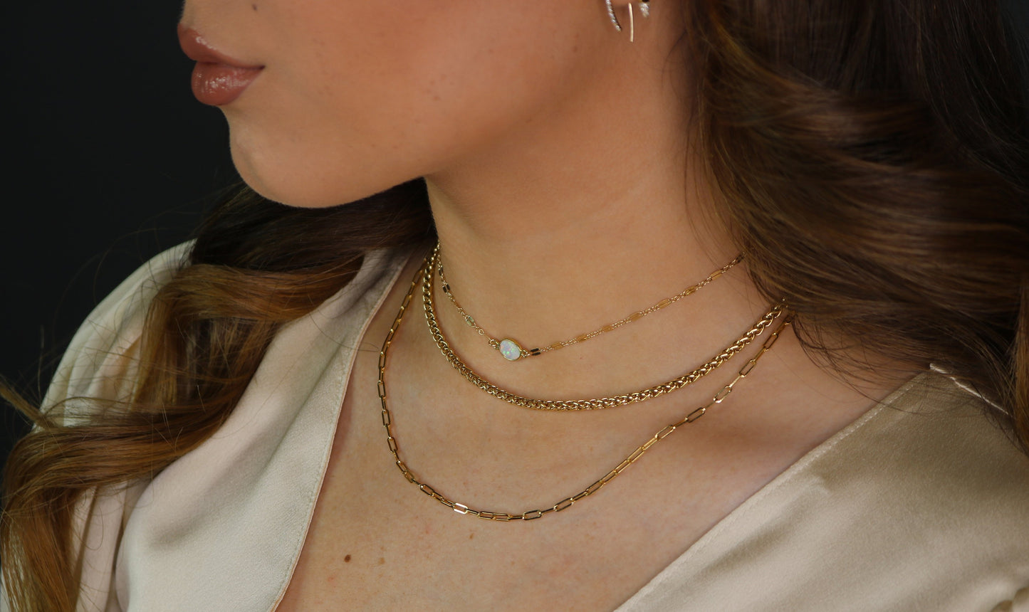 Unisex Wheat Chain Necklace | Chunky Woven Chain