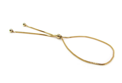 Adjustable Box Chain Slide Bracelet | 14kt Gold Filled or Sterling Silver