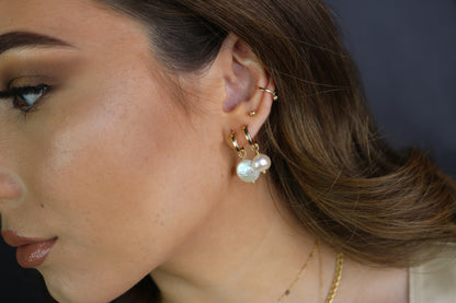 Freshwater Baroque Pearl Hoops | Elegant Statement Earrings
