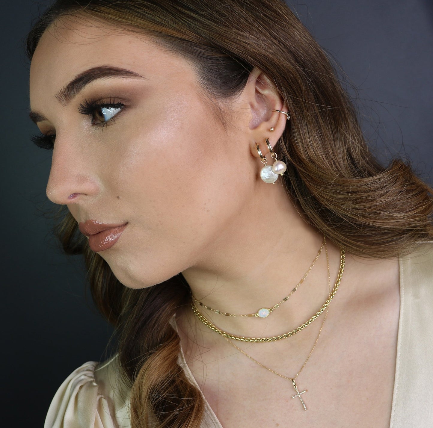 Freshwater Baroque Pearl Hoops | Elegant Statement Earrings