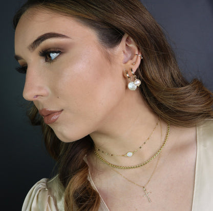 Freshwater Baroque Pearl Hoops | Elegant Statement Earrings