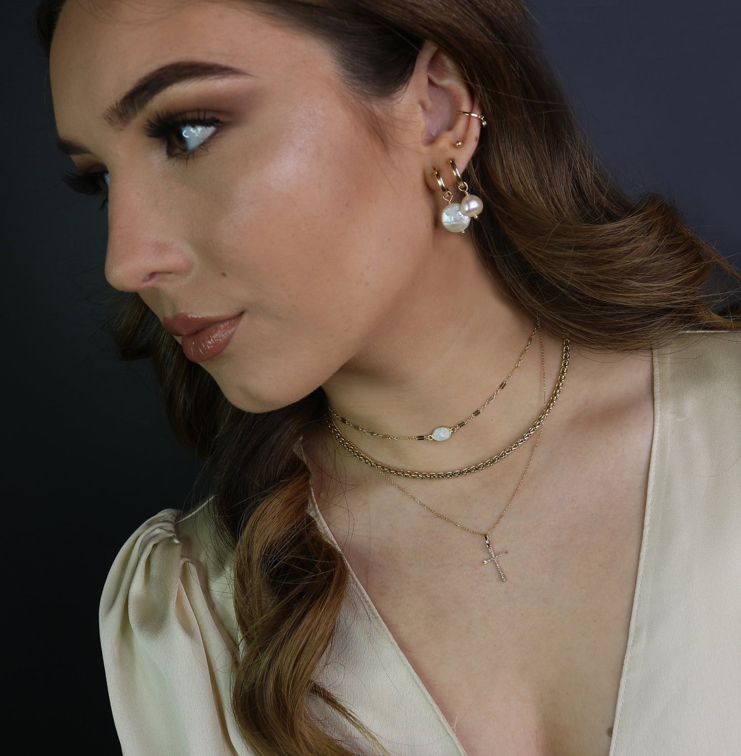 Freshwater Baroque Pearl Hoops | Elegant Statement Earrings
