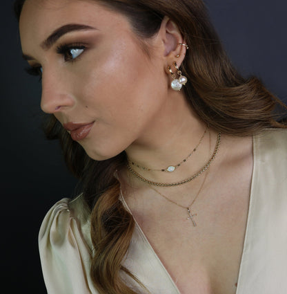 Freshwater Baroque Pearl Hoops | Elegant Statement Earrings