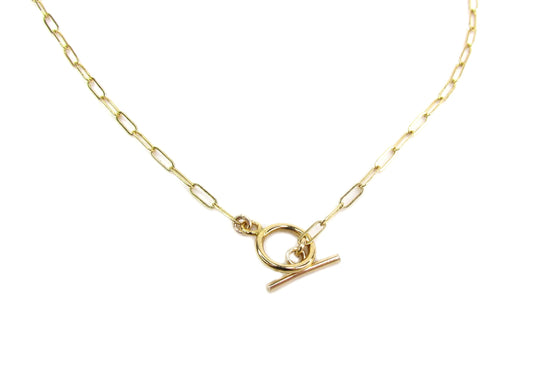 Dainty Paperclip Chain with Toggle Clasp