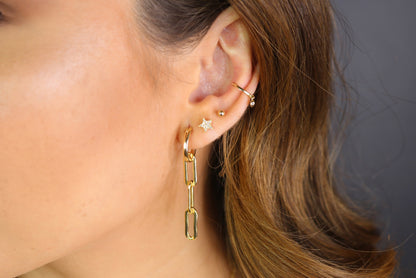 14K Solid Gold Diamond Moon & Star Earrings | Singles or Pairs | Celestial Fine Jewelry