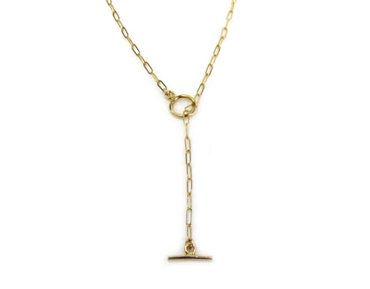 Dainty Paperclip Chain with Toggle Clasp