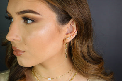Chunky Chain Hoop Earrings | 14K Gold Filled Statement Hoops