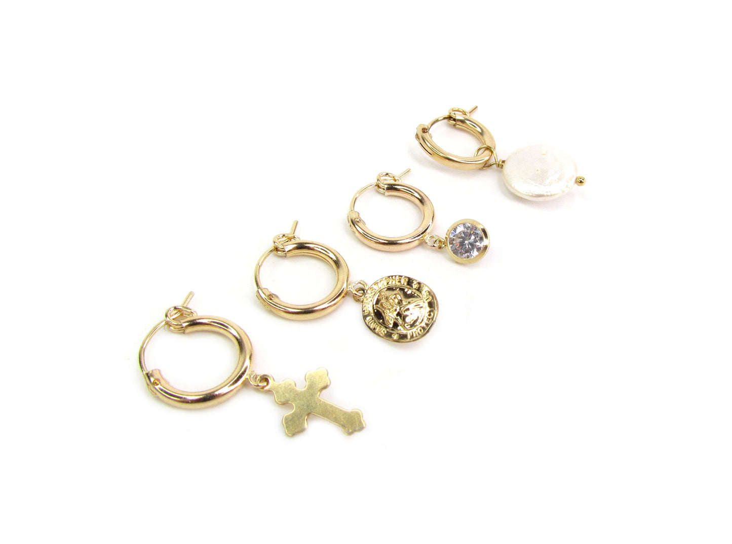 Coin Pearl Hoop Earrings | 14K Gold Filled or Sterling Silver | Dainty Pearl Hoops
