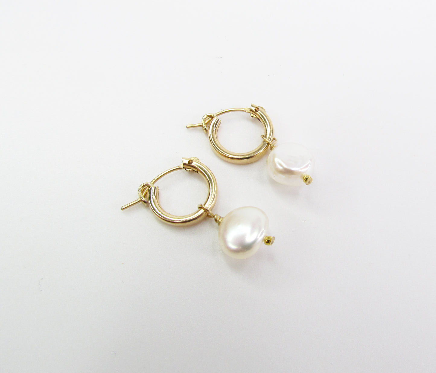 Freshwater Baroque Pearl Hoops | Elegant Statement Earrings