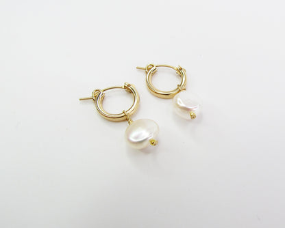 Freshwater Baroque Pearl Hoops | Elegant Statement Earrings