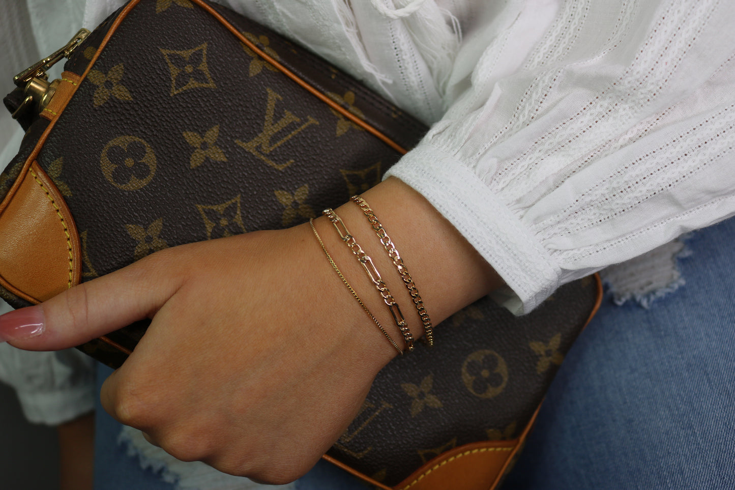 Adjustable Box Chain Slide Bracelet | 14kt Gold Filled or Sterling Silver