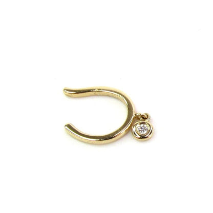 14K Gold Diamond Shaker Ear Cuff | Single Bezel-Set Diamond