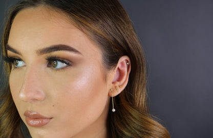 Skinny Rounded Bar Earrings | 14K Gold Filled Minimalist Earrings