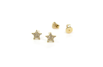 14K Solid Gold Diamond Moon & Star Earrings | Singles or Pairs | Celestial Fine Jewelry
