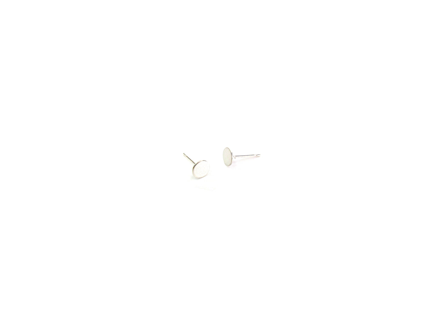 Sterling Round Disc Thumbtack Earring
