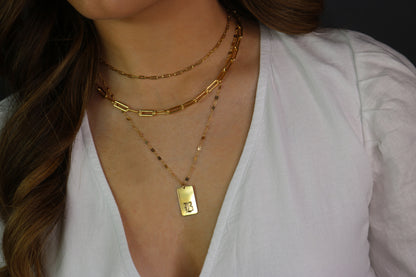 Old English Initial Pendant Necklace | Engraved Pendant