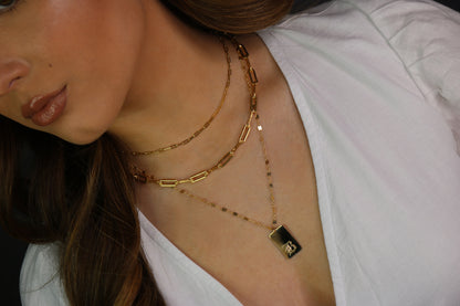 Old English Initial Pendant Necklace | Engraved Pendant