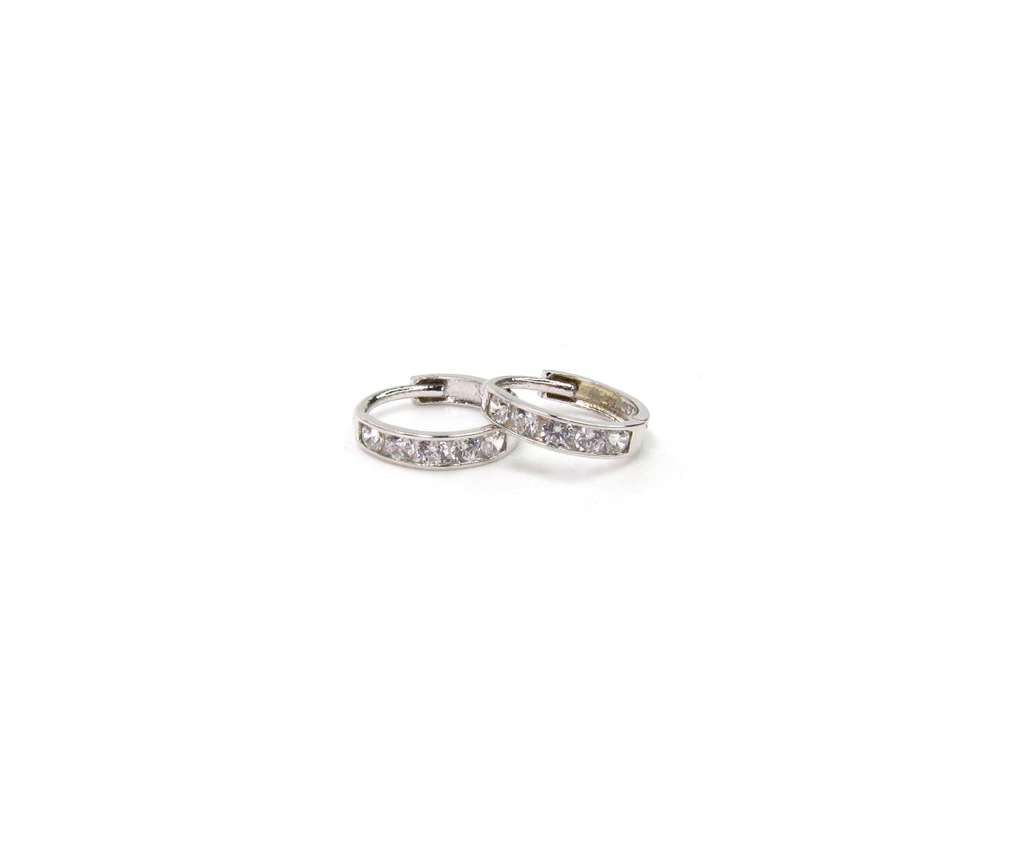14K White Gold Mini Hoop Earrings