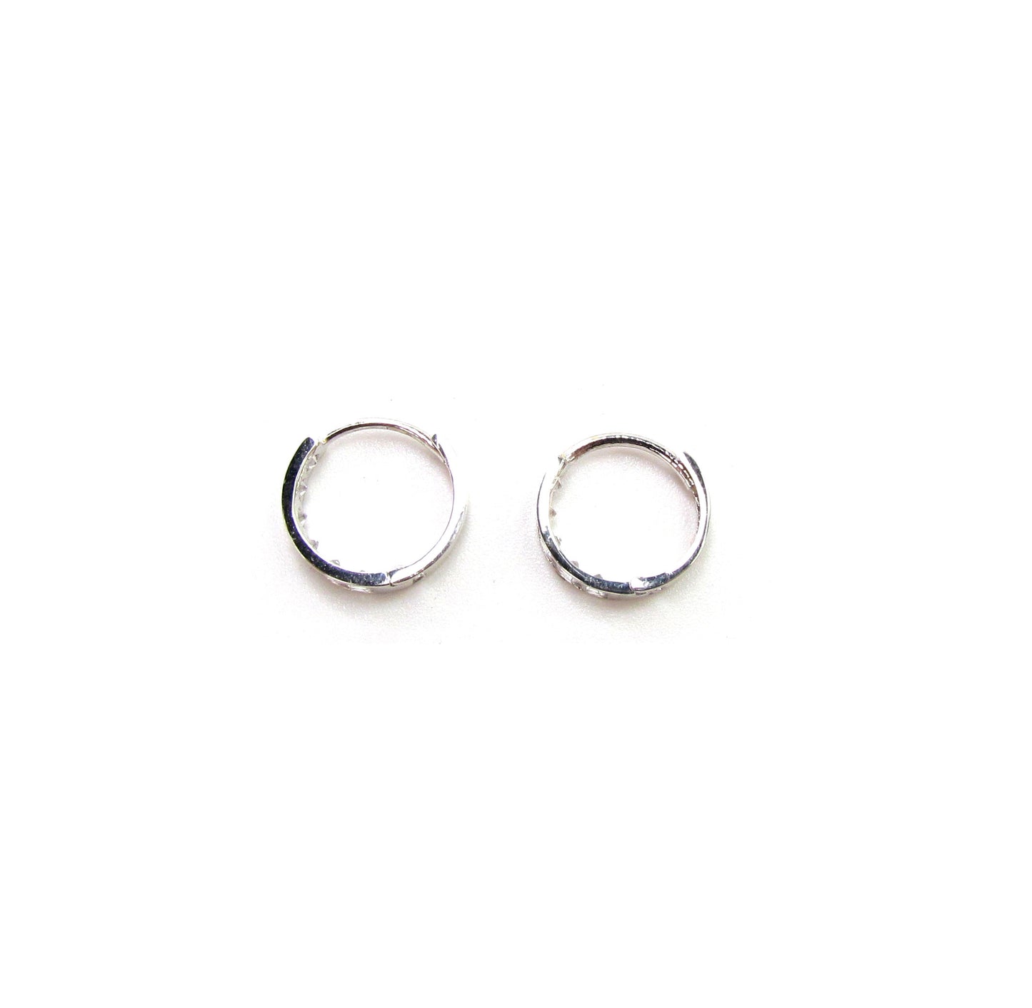14K White Gold Mini Hoop Earrings